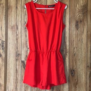 ❌SOLD❌NWOT Cherry Red🍒 Open Back Casual Romper